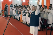 Prime Minister Narendra Modi at West Bengal, India swearing-in ceremony.