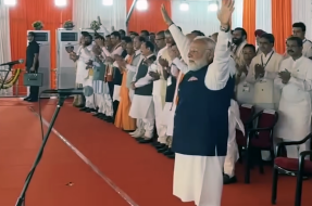 Prime Minister Narendra Modi at West Bengal, India swearing-in ceremony.