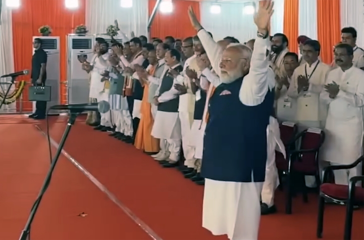 Prime Minister Narendra Modi at West Bengal, India swearing-in ceremony.
