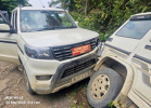 Vehicles carrying Baptist church leaders stand along a roadside in Manipur, India, after an ambush on May 13, 2026, killed three pastors returning from a peace conference focused on reconciliation between tribal Christian communities in the conflict-hit n