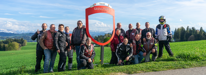 Members of the Christian motorcycle group Jesus Wings gather during a touring event in Switzerland this year. The ministry combines biker fellowship, worship services and community outreach activities, including motorcycle blessing events held across the 