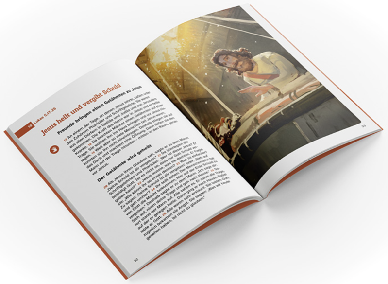 German foundations dementia-adapted Bible, Encountering Jesus, draws on the Gospel of Luke and includes illustrations designed to evoke memories of faith.