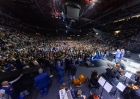 Franklin Graham addresses a crowd of more than 15,000 at the Chizhovka Arena in Minsk during the Festival of Hope, May 17–18, 2025.