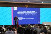 Dirk Gevers, Secretary General of United Bible Societies, addresses the fellowships 80th anniversary gathering in Jakarta, May 2026.