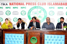 Christian rights activists addressing a press conference at the National Press Club in Islamabad, Pakistan, on May 21, 2026.