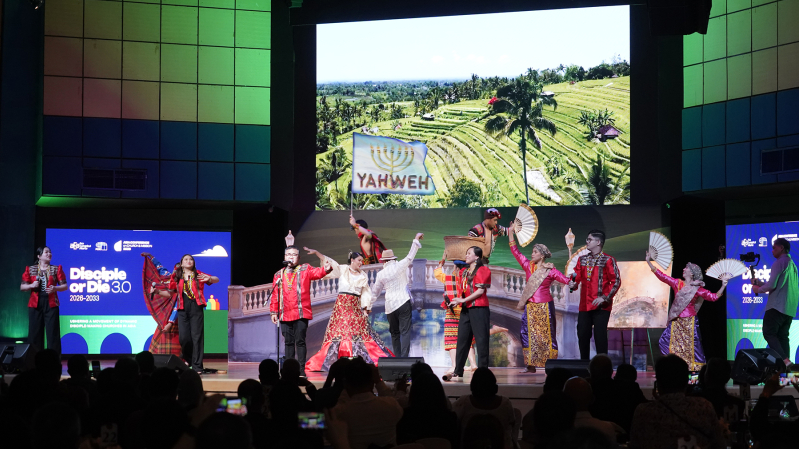 Filipino performers lead delegates in worship during the opening session of the Asia Conference on Church & Mission 2026 at GCF South Metro in Alabang, Metro Manila, June 9, 2026.