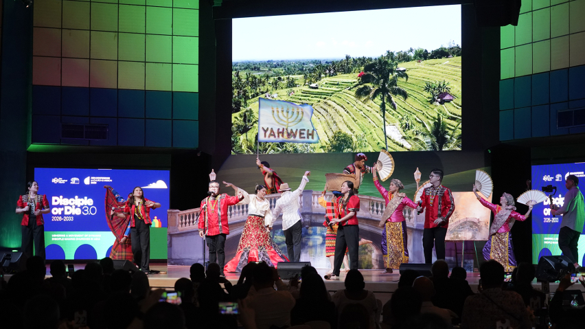 Filipino performers lead delegates in worship during the opening session of the Asia Conference on Church & Mission 2026 at GCF South Metro in Alabang, Metro Manila, June 9, 2026.