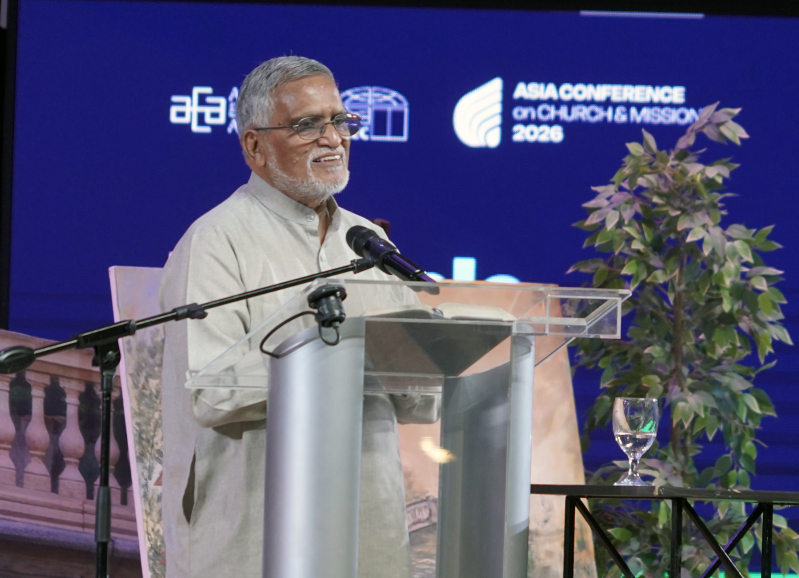 C.B. Samuel delivers the closing keynote at the Asia Conference on Church & Mission 2026 in Alabang, Metro Manila, June 11, 2026.