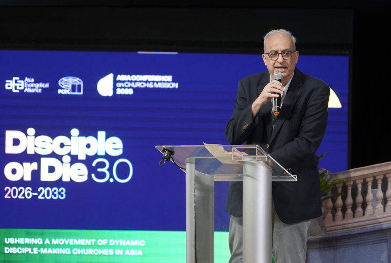 World Evangelical Alliance Secretary General Rev. Botrus Mansour addresses delegates during the closing session of the Asia Conference on Church & Mission 2026 in Alabang, Metro Manila, June 11, 2026. Mansour summarized the conferences key conclusions an