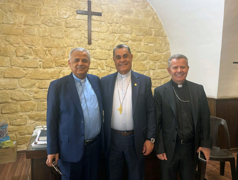 From right: Rev. Ibrahim Nusair of Aleppo, Rev. Boutros Zaour of Damascus, and Rev. Nabeeh Abbasi, President of the Jordanian Baptist Church and BWA Ambassador for the Middle East and North Africa.