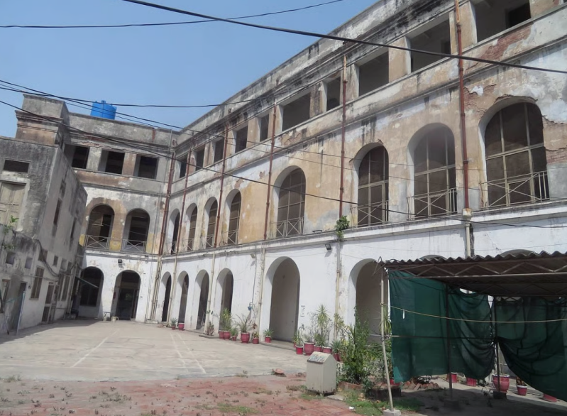 An inside view of Ewing Hall in Lahore, Pakistan