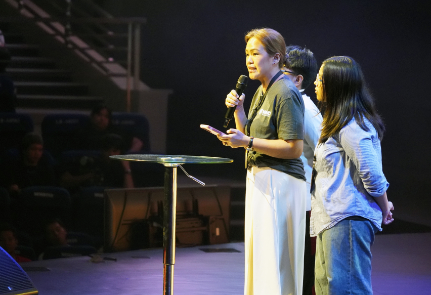 A representative of Philippines Without Orphans addresses participants at The Send Philippines, June 12, 2026, presenting the case for foster care and adoption as a response to the needs of vulnerable children across the country.