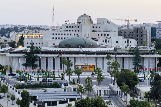 The Jordanian Parliament building in Amman.