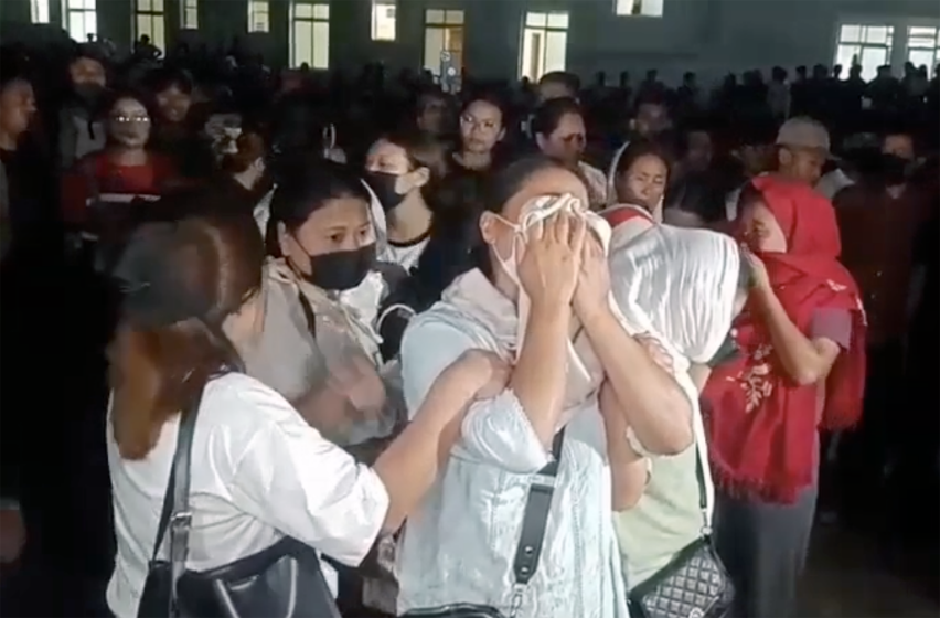A video screenshot shows Naga mourners grieving the deaths of six men from Konsakhul village who were abducted and killed in Manipur, India.