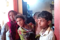 Widow and children of the Siddique Masih, slain for his faith on June 22, 2026 in Gohar Chak No. 8 village, Pakistan.
