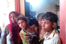 Widow and children of the Siddique Masih, slain for his faith on June 22, 2026 in Gohar Chak No. 8 village, Pakistan.