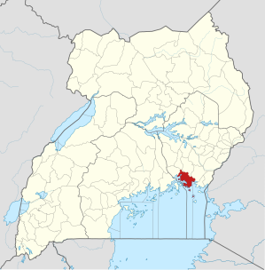 Location of Mayuge District in Uganda.