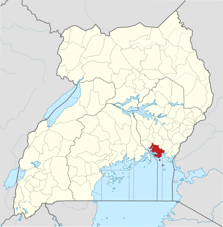 Location of Mayuge District in Uganda.
