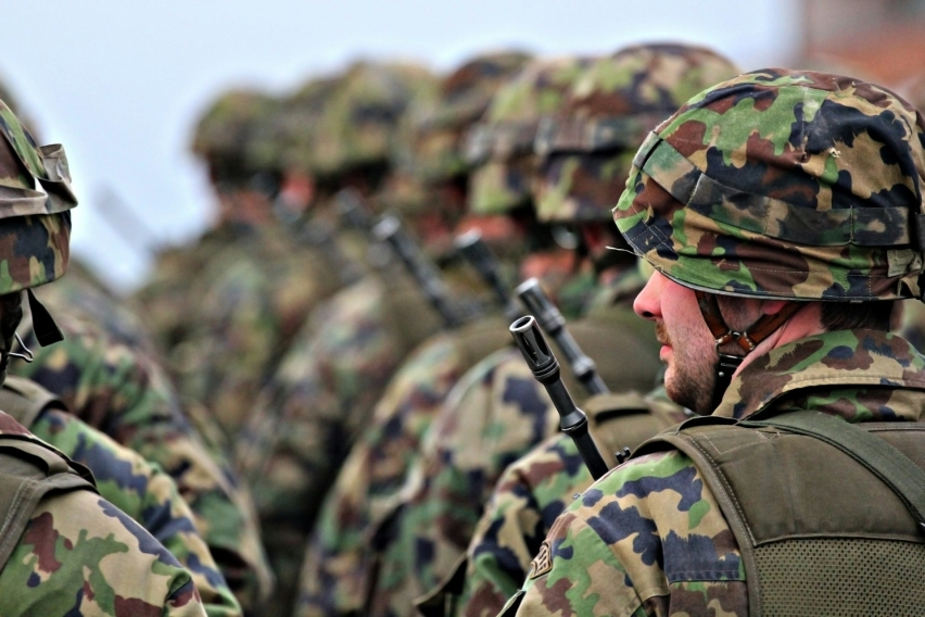 Members of the Swiss armed forces.