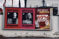 Posters for the campaign Gott is ma untakemma in Austria.