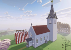 The virtual Müllheim church, built inside Minecraft by Pastor Florian Hombergers community.