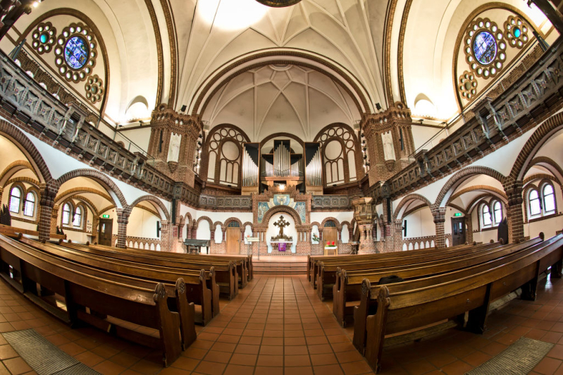 An interior view of the Passionskirche (Passion Church) in Berlin, Germany, Dec. 4, 2020.