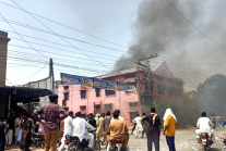Salvation Army Church building burned during Aug. 16, 2023 mob violence in Jaranwala, Pakistan.