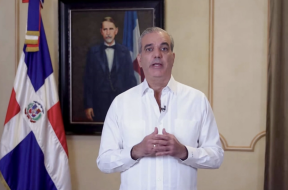 Dominican Republic President Luis Abinader speaks at the inauguration of the International Ministry Monte de Dios Horeb church in Santo Domingo Norte, where he said daily prayer sustains his work in office.