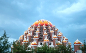 The 99-dome mosque in Makassar, South Sulawesi Province, Indonesia.