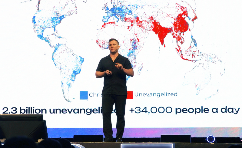 Jason Mandryk, editor of Operation World, addresses delegates during the morning session of the Arise Asia 2026 Congress in Manila, Philippines, July 28, 2026.