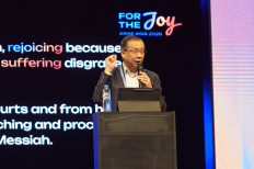 Patrick Fung, Chair of the Global Board of Directors of Arise Asia and Director Emeritus of OMF International, addresses delegates during the morning session of the Arise Asia 2026 Congress in Manila, Philippines, July 29, 2026.