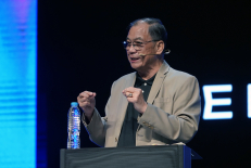 Lawrence Tong, International Director Emeritus of OM International, addresses delegates during the evening session of the Arise Asia 2026 Congress in Manila, Philippines, July 29, 2026.