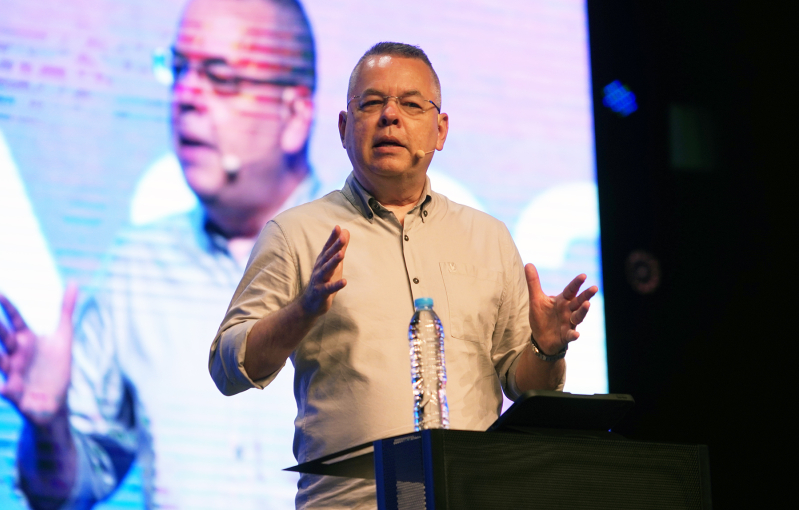 Andrew Brunson, an American missionary who served 23 years in Turkey before being imprisoned on espionage charges, addresses delegates during the Arise Asia 2026 Congress in Manila, Philippines.