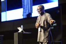 Joshua Bogunjoko, Global Director for Regions of the Lausanne Movement and International Director Emeritus of SIM, addresses delegates during the morning session of the Arise Asia 2026 Congress in Manila, Philippines, on July 30, 2026.