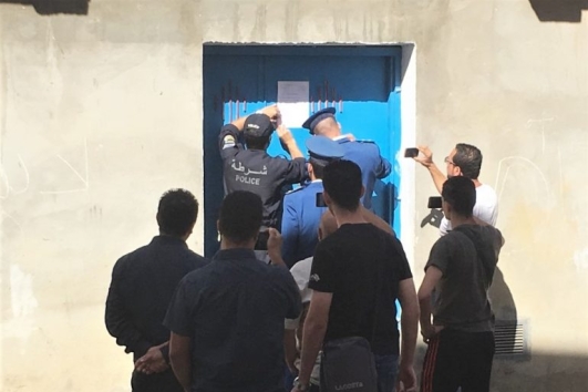 Sealing of Tafath church in Tizi-Ouzou, Algeria on Oct. 16, 2019.