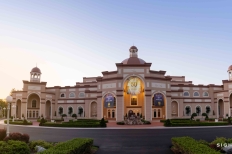 The Sight & Sound Theatre in Lancaster, Pa., displays 50th anniversary banners on its facade. The biblical theater company, founded in 1976, is marking the milestone with a new stage production, a second feature film and expansion plans for 2027.