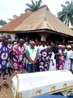 Burial service for Christian youth leader Filibus Usman Kuje on Aug. 10, 2026 in Amaha village, Kokona County, Nasarawa state, Nigeria.