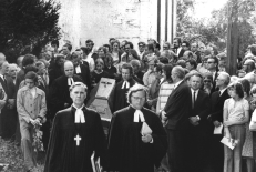East German pastor Oskar Brüsewitz is buried Aug. 26, 1976, in his home parish of Drosdorf/Rippicha in Saxony.