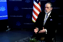 U.S. Ambassador to Israel Mike Huckabee speaks during an interview with Reuters at the U.S. Embassy in Jerusalem, Aug. 20, 2026.