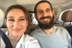 Rami Fadayel with daughter Maisa after his release from Israeli detention on Aug. 20, 2026.