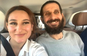 Rami Fadayel with daughter Maisa after his release from Israeli detention on Aug. 20, 2026.
