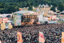 Crowds gather at the main stage during the Big Church Festival at the Wiston Estate near Steyning, West Sussex, England, in a previous year.