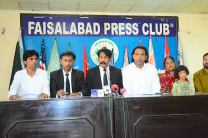 Minorities Alliance Pakistan’s Akmal Bhatti speaks alongside other rights advocates and Nadia Nadeem at press conference on Aug. 29, 2026.