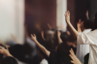 Young Christians take part in a worship service in South Korea