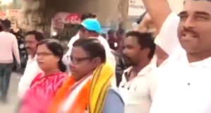 Mahendra Hembram is garlanded as Hindus in India celebrate his release from prison on April 16, 2025.
