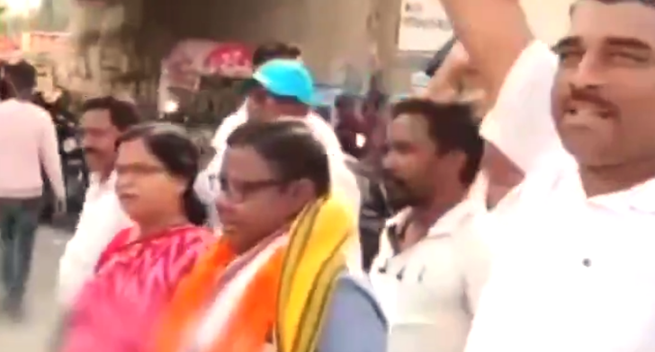 Mahendra Hembram is garlanded as Hindus in India celebrate his release from prison on April 16, 2025.