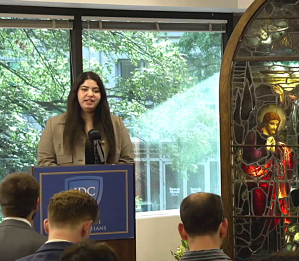 Natalie Khalil at In Defense of Christians office before advocacy for her jailed father, Suleiman Khalil, on Sept. 15, 2026.