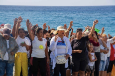 More than 300 people gather for a district baptism service at Tabernáculo de Avivamiento (Revival Tabernacle), a Methodist church in Guantánamo, Cuba.