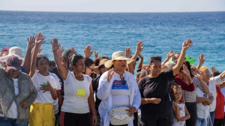More than 300 people gather for a district baptism service at Tabernáculo de Avivamiento (Revival Tabernacle), a Methodist church in Guantánamo, Cuba.