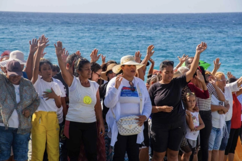 More than 300 people gather for a district baptism service at Tabernáculo de Avivamiento (Revival Tabernacle), a Methodist church in Guantánamo, Cuba.